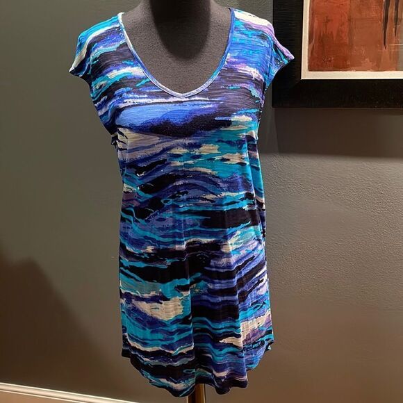 Cable & Guage Hawaii Surf long sleeveless tonic with wrap open back. NWT. Medium - Picture 1 of 5